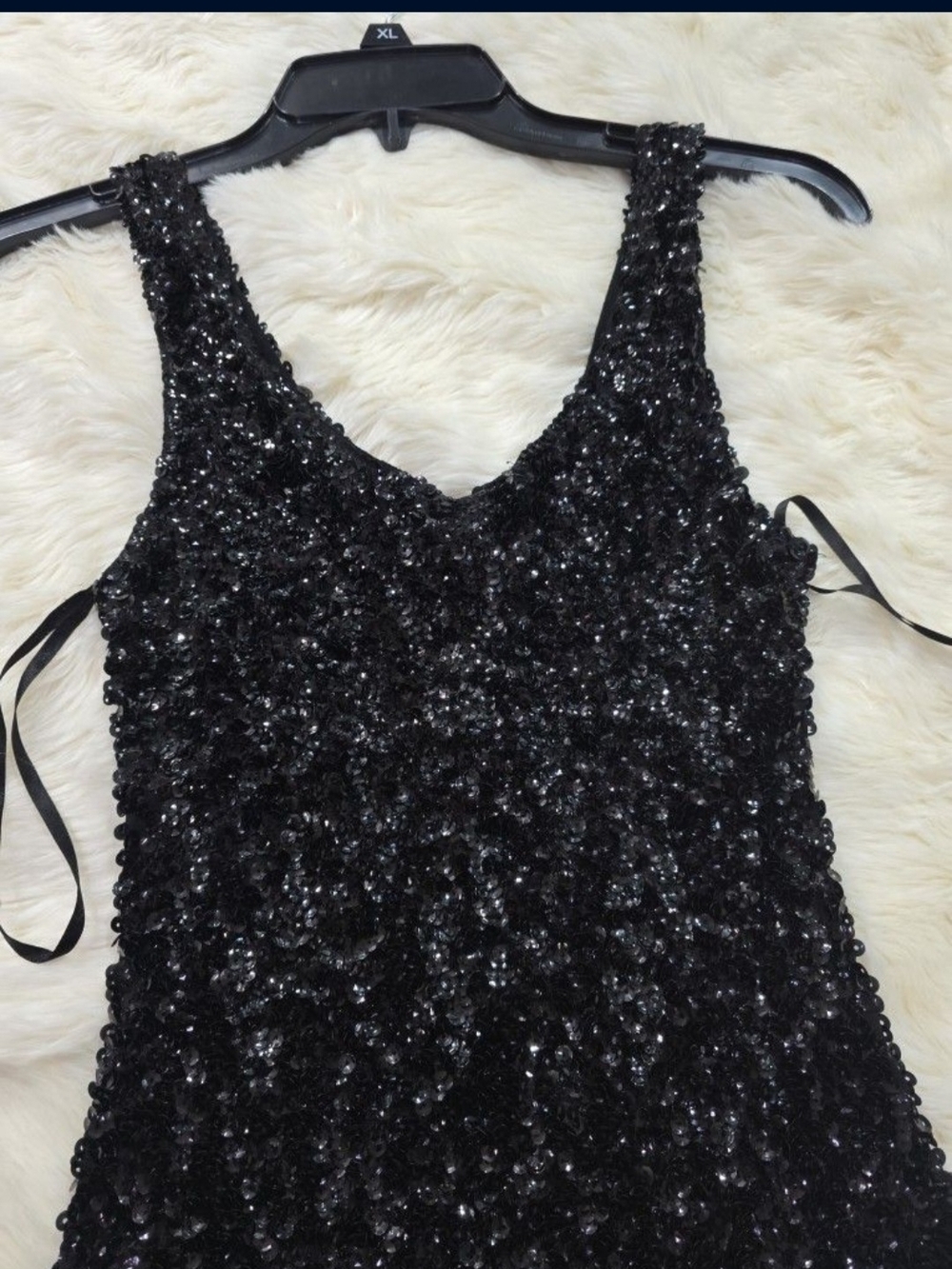 Black Sequin Mini Dress